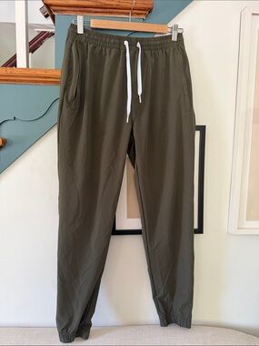 Cove Olive Green Drawstring Joggers with White Cord